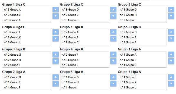 Estructura de ligas Fase 2